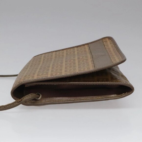 FENDI Zucchino Canvas Shoulder Bag Beige Auth 104456 - Picture 7 of 16